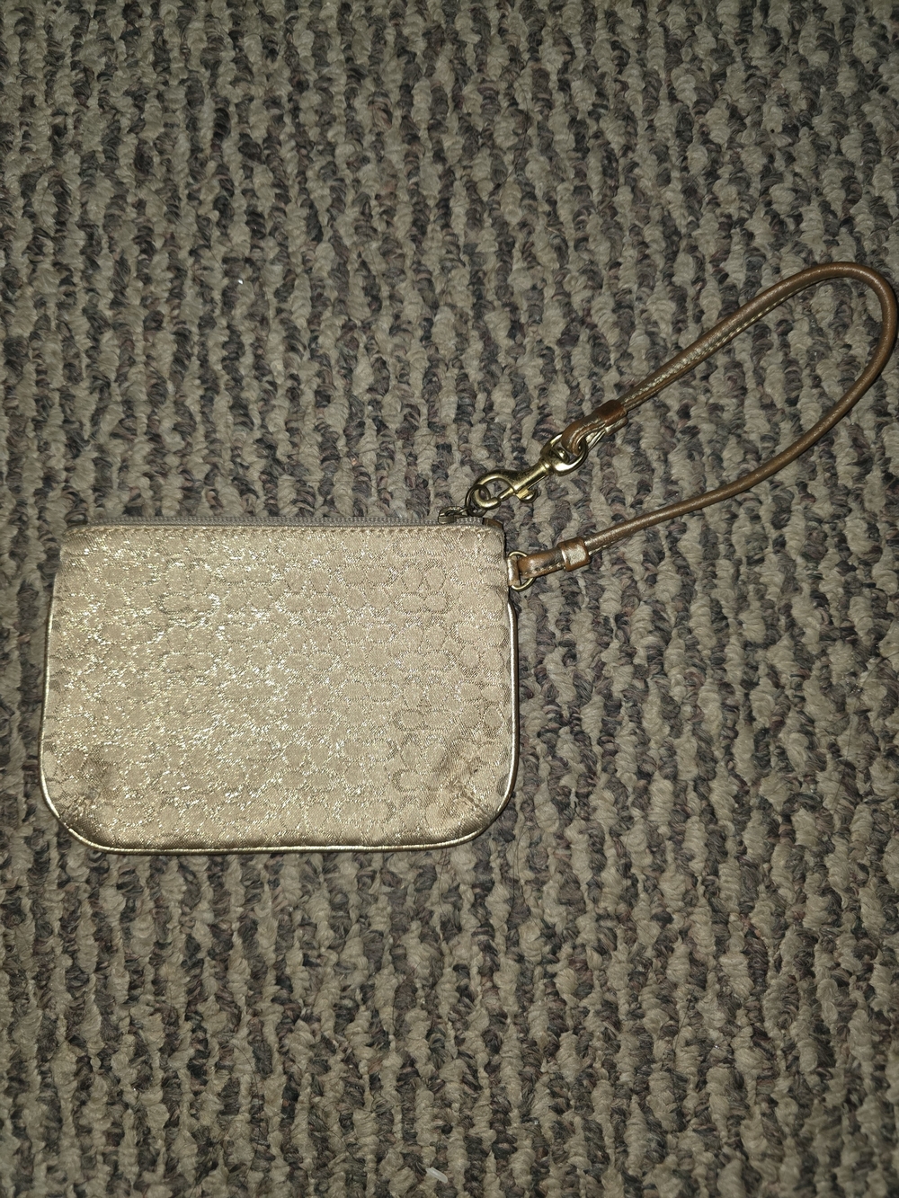 Coach Gold Wristlet Clutch Wristlet - Elegant Metallic Accent